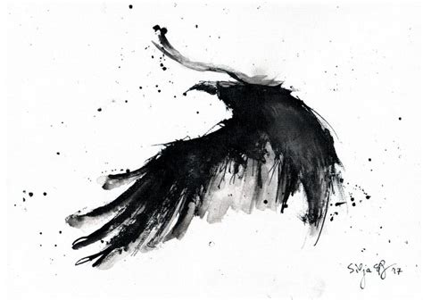 ink wash birds – Paintings by 5erg | Crow painting, Raven art, Ink