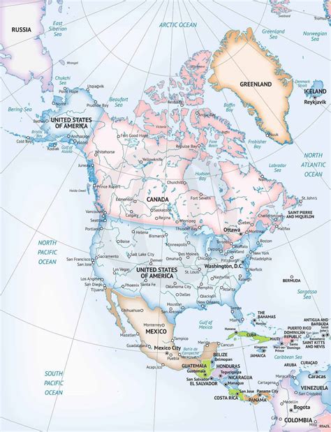 Vector Map of North America Continent | One Stop Map