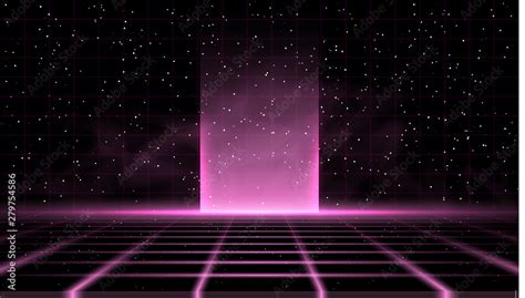 Synthwave vaporwave retrowave pink background with great glow in the ...