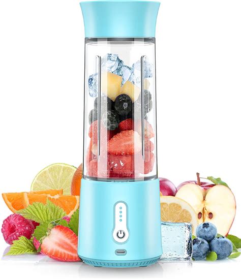 Bmatwk Portable Blender, 17 Oz Personal Size Blender Smoothies and ...