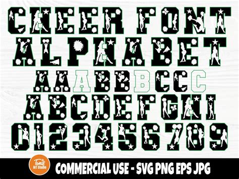 Cheer Font SVG, Cheer Alphabet SVG Cut Files, Letters and Numbers Svg - Etsy