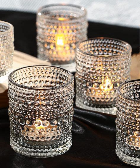 Capaniel 12 Packs Tea Lights Candle Holder, Small Glass Votive Candle Holders in Bulk for ...