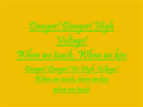 danger high voltage lyrics - YouTube