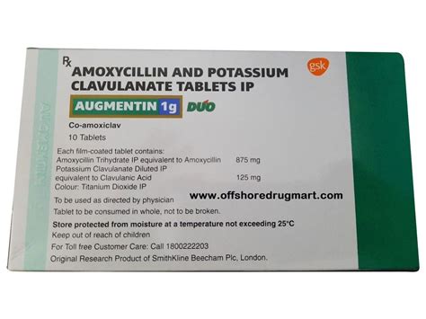 Augmentin-DUO Amoxicillin And Potassium Clavulanate Tablets, 875 mg + 125 mg at Rs 450/box in ...