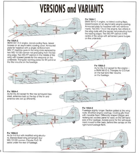 Focke Wulf Fw 190 Described: All Variants/ History/Specs/ Graphics ...