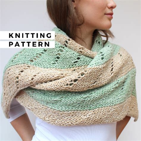 Long Stole Knitting Pattern Two Color Shawl PDF Pattern - Etsy