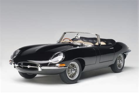 Jaguar E-Type Roadster Series I 3.8 (Black with metal wire spoke wheels ...