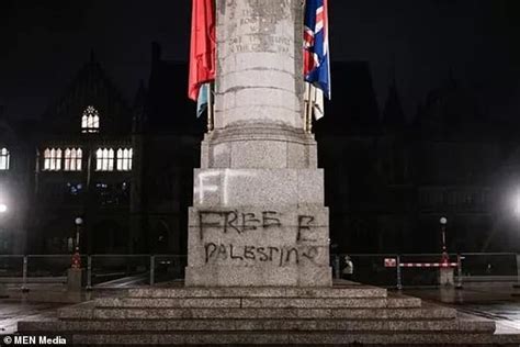 Fury as pro-Palestinian supporters deface Rochdale war memorial before Armistice day with police ...