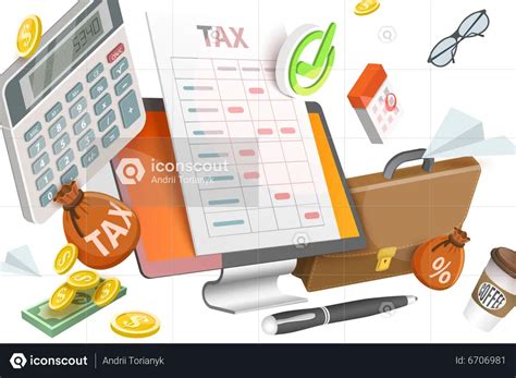 Best Premium Tax Calculator Illustration download in PNG & Vector format