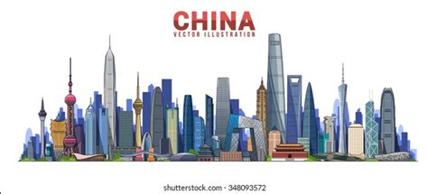 China Skyline Vector Illustration Stock Vector (Royalty Free) 348093572 | Shutterstock