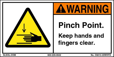 Warning - Pinch point Safety Label (2"x4")