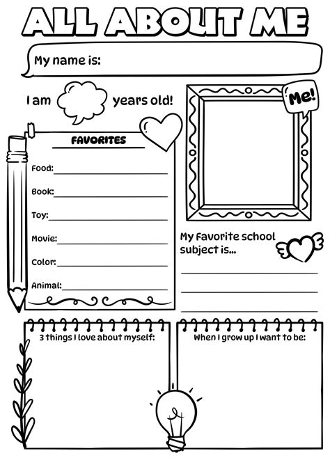 15 Best All About Me Printable Template - printablee.com