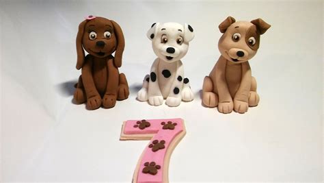 Cute Dog Fondant Cake Topper Set Dog Cake Toppers Fondant Toppers ...