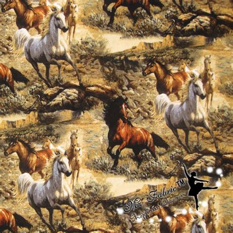 110*50cm 1pc Fabrics with Horse Prints 100% Cotton Fabric Patchwork Cotton Rock horse Print ...