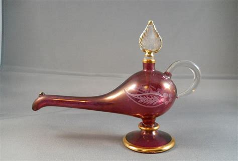 SOLD Red glass genie lamp perfume bottle | Genie lamp, Antique perfume ...