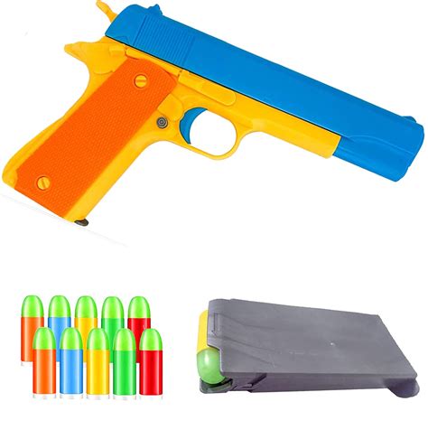 Buy Pinovk Kid Toy Realistic 1:1 Scale Colt 1911 Rubber Bullet Pistol ...