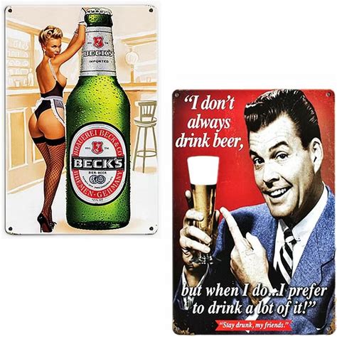 Amazon.com: Metal Beer Signs, Bar Signs, Vintage Beer Metal Tin Signs, Bar Wall Decor, Vintage ...