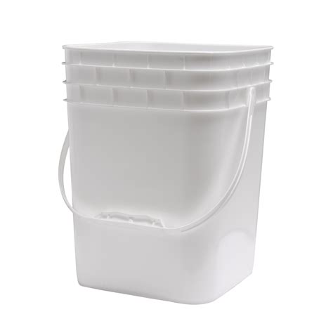 Container Supply Co. | Food-Grade Pails | 4 Gal Square Plastic