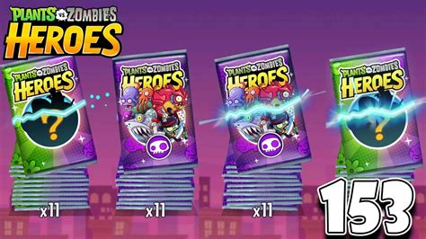 🔴 Plants vs Zombies Heroes Walkthrough 153 - 4 Premium Cards Pack ...