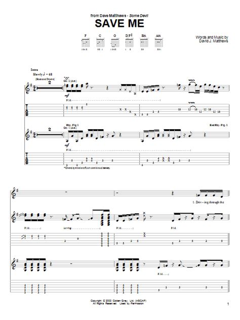 Save Me by Dave Matthews - Guitar Tab - Guitar Instructor