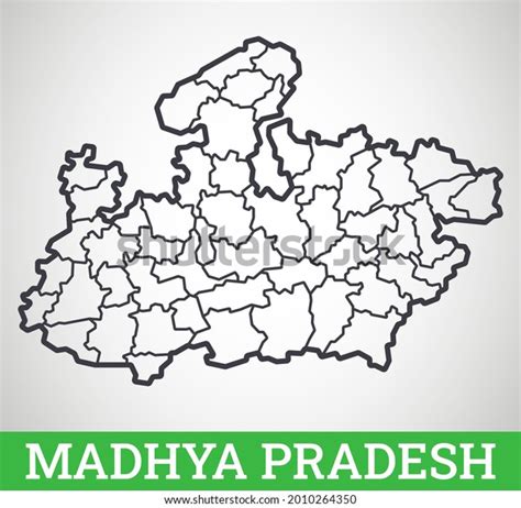 Simple Outline Map Madhya Pradesh District Stock Vector (Royalty Free ...