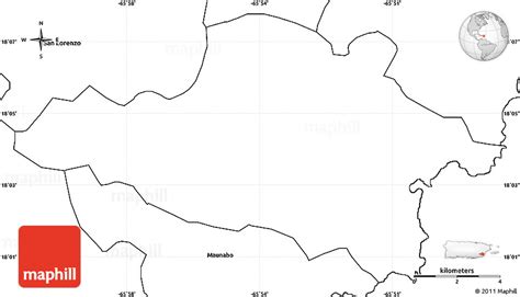 Blank Simple Map of Yabucoa