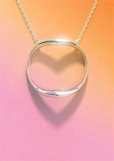 Shadow Heart silver necklace casts silhouette of heart. – OBJECTOUS