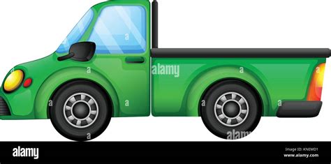 Illustration of a green truck on a white background Stock Vector Image ...