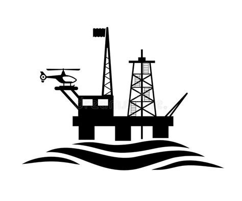 Oil Rig Icon, Offshore Oil Rig Platform Sign - Vector Stock Vector - Illustration of symbol ...