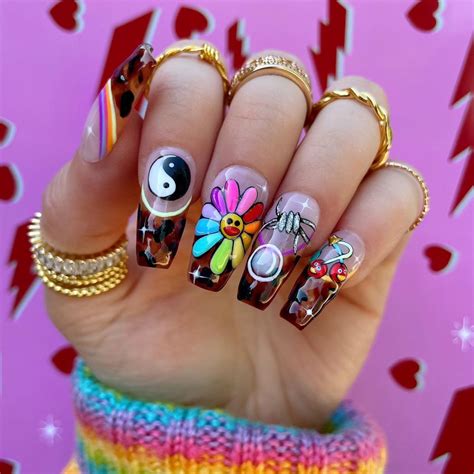 The cutest colorful press on nails designs ideas | Melody Jacob