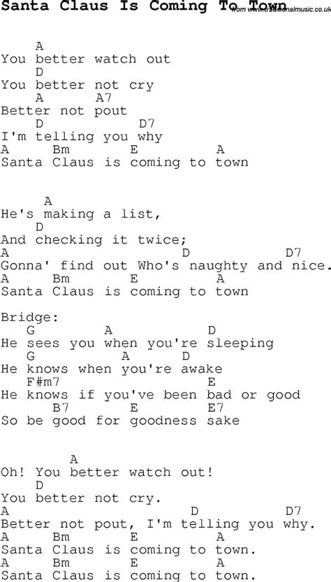 an old song with the words santa claus is coming to town written in black and white