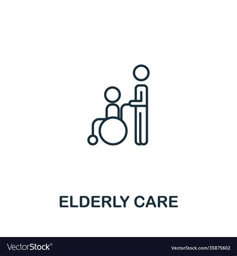 Elderly care icon simple line element elderly Vector Image