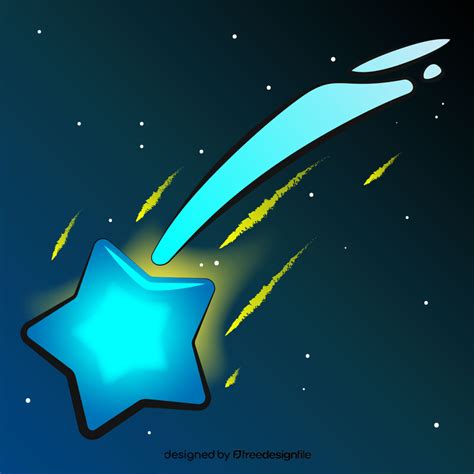 Shooting star emoji, emoticon vector free download