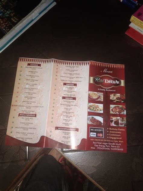 Menu at Raj Darbar A family Restaurant, Patna