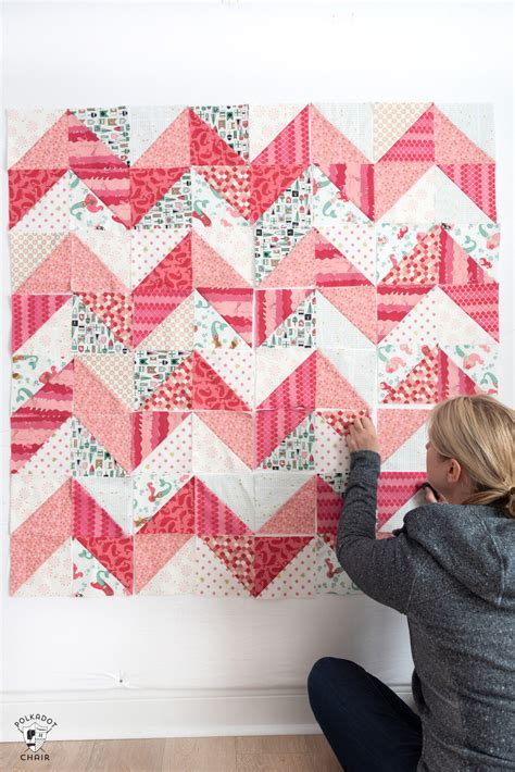 Half Square Triangle Quilt Layouts & Free Baby Quilt Pattern | Polka Dot Chair