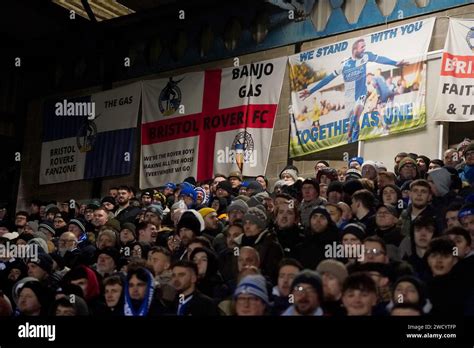 Bristol Rovers fans in the stands during the Emirates FA Cup Third ...