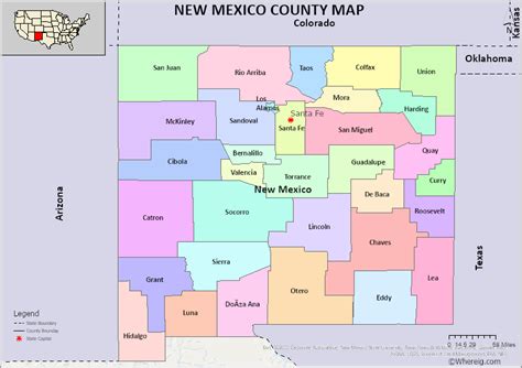 New Mexico County Map, List of Counties in New Mexico and Their County ...