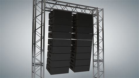 Line Array Concert Sound Speaker System Scaffolding with Truss 3D model ...