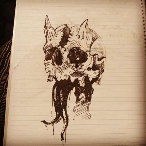 Demon skull : r/sketches