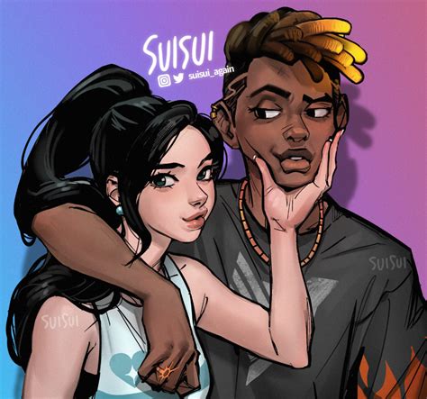 SUISUI on Twitter | Black couple art, Dope cartoon art, Cartoon art styles