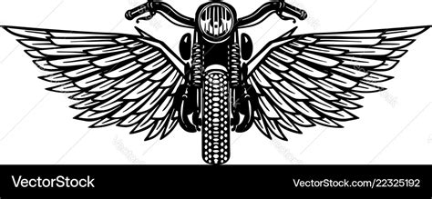 Motorcycle With Wings Clip Art