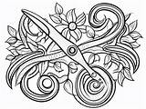 Scissor Inspired Coloring  Page sketch template