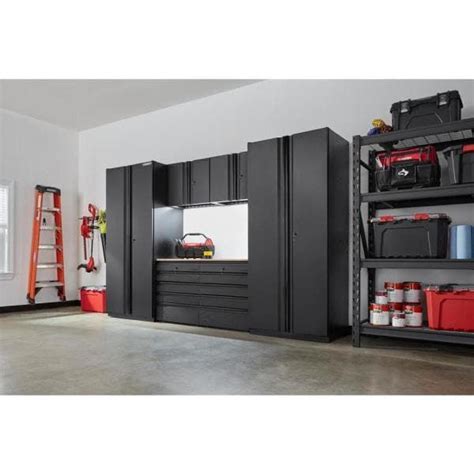 Husky 6-Piece Heavy Duty Welded Steel Garage Storage System in Black ...