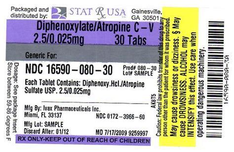 Diphenoxylate Hcl And Atropine Sulfate Information, Side Effects, Warnings and Recalls