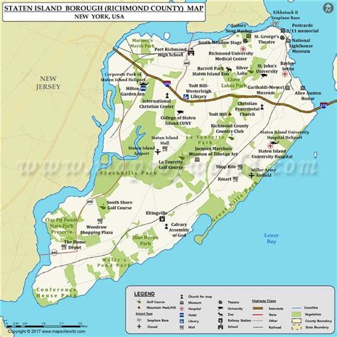 Staten Island Map, Map of Staten Island - Borough in New York City, NY ...