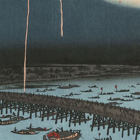 Fuji Arts Japanese Prints - Fireworks at Ryogoku by Hiroshige (1797 - 1858)