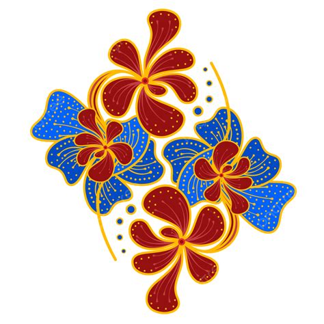 Traditional Flower Clipart Hd PNG, Traditional Batik Flower ...