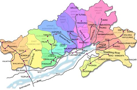 District Map Of Arunachal Pradesh