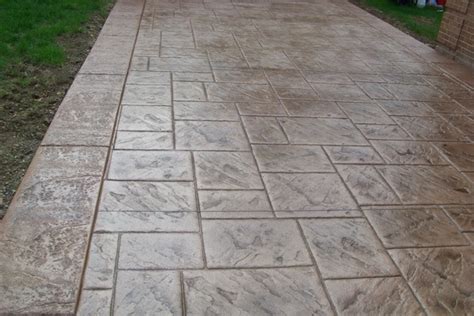 Stamped concrete adds depth and beauty to the exterior