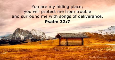 March 2, 2021 - Bible verse of the day - Psalm 32:7 - DailyVerses.net